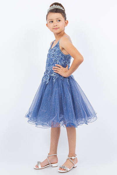 Elvira Girls Beauty Pageant Glitter Tulle Short Dress