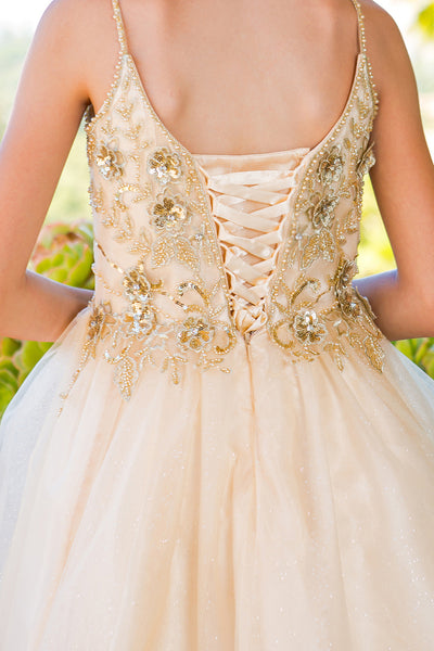 Girls Illusion Beauty Pageant Glitter Tulle Beaded Embroidered Short Dress