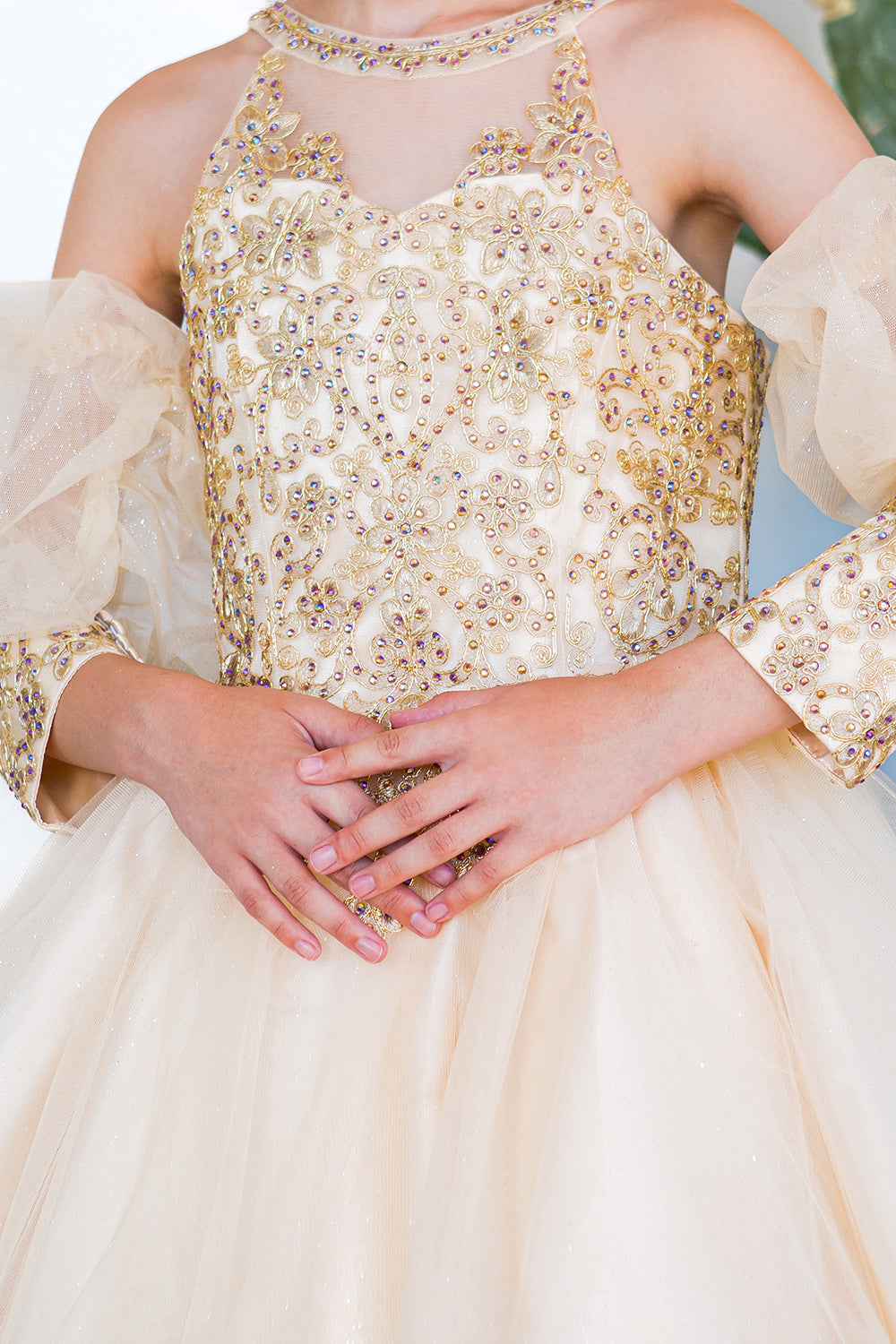 Girls Beaded Embroidered Tulle Pageant Party Special Occasion Short Dress