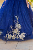 Mini Quince Princess Flower Girl Pageant Floral Embroidered Illusion Party Gown