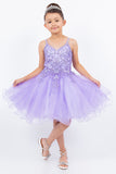 Marla Crystal Embellished Girls Tulle Pageant Short Dress