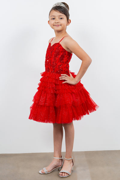 Blush Princess Layered Party Dress – Perfect for Birthdays & Pageants