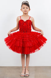 Blush Princess Layered Party Dress – Perfect for Birthdays & Pageants