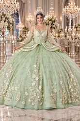 Luxury Sage Quinceañera & Sweet 16 Gown | Queen Collection