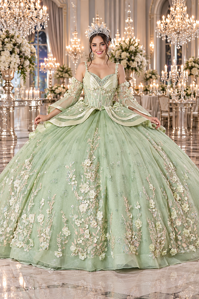 Luxury Sage Quinceañera & Sweet 16 Gown | Queen Collection