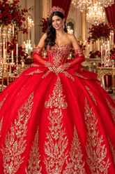 Regal Quinceañera Ball Gown with Detachable Cape