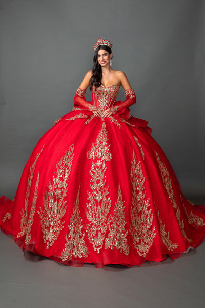 Regal Quinceañera Ball Gown with Detachable Cape