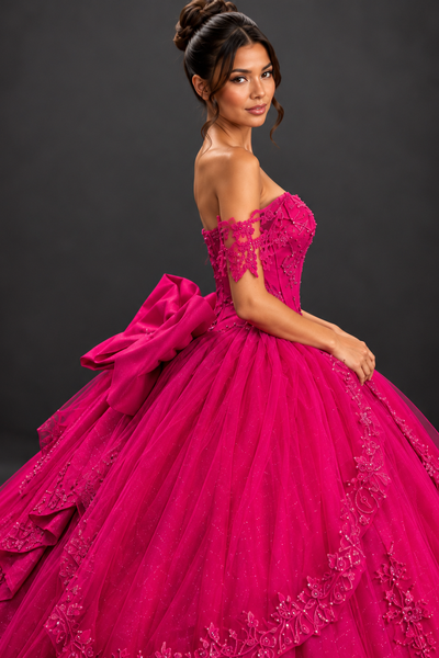 Fuchsia Couture Ball Gown for Quinceañera & Father Daughter Dance