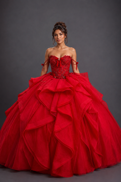 Regal Couture Quinceañera Ball Gown with Sweeping Train