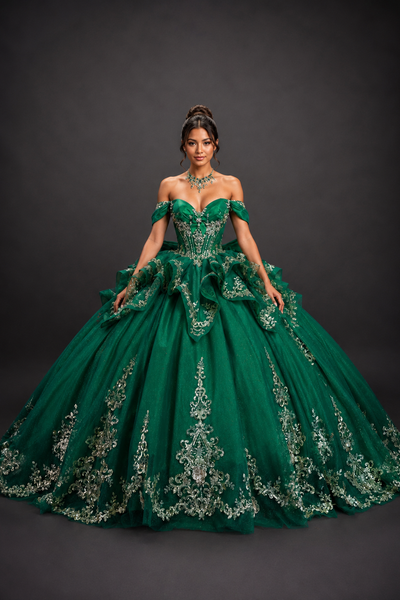 Regal Couture Quinceañera Ball Gown with Sweeping Train