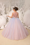 Multi Color Lace Tulle Pageant Girl Dress Flower Girl Party Tulle Gown