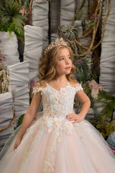 Maribella Fleur Girls Pastel Couture Pageant Special Occasion Gown