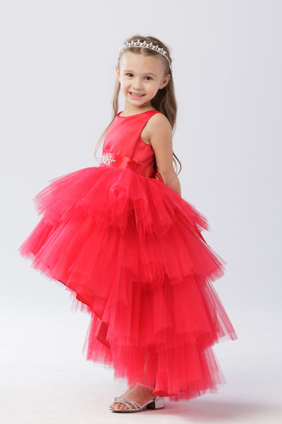 The Makayla Ruffled Tulle Girls Dress | Blush Kids