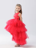The Makayla Ruffled Tulle Girls Dress | Blush Kids