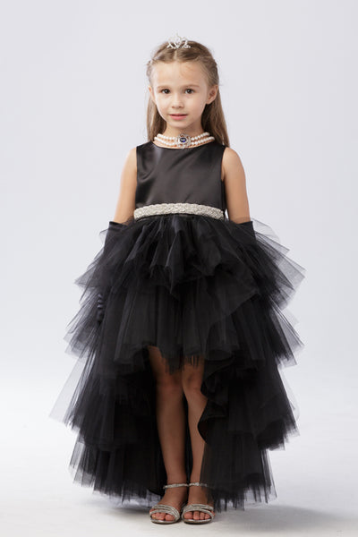 The Makayla Ruffled Tulle Girls Dress | Blush Kids