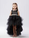 The Makayla Ruffled Tulle Girls Dress | Blush Kids