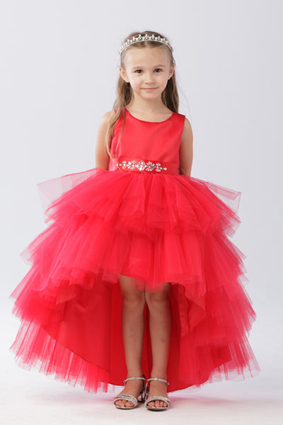 The Makayla Ruffled Tulle Girls Dress | Blush Kids