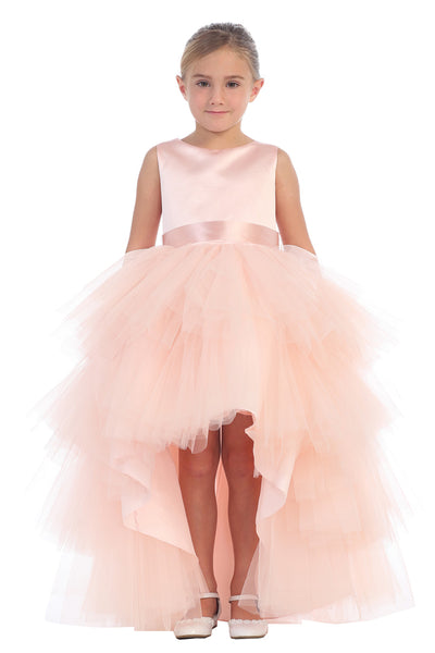 The Makayla Ruffled Tulle Girls Dress | Blush Kids