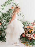 The Makayla Ruffled Tulle Girls Dress | Blush Kids