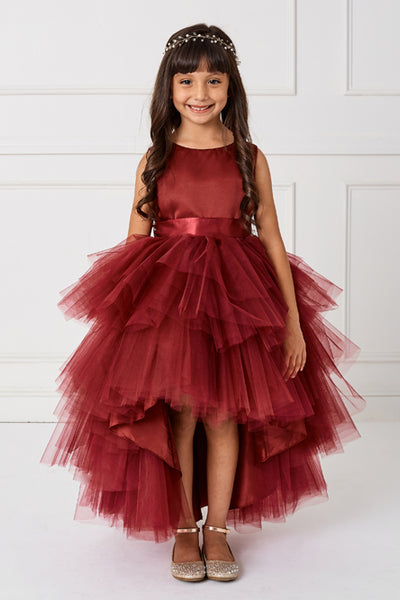 The Makayla Ruffled Tulle Girls Dress | Blush Kids