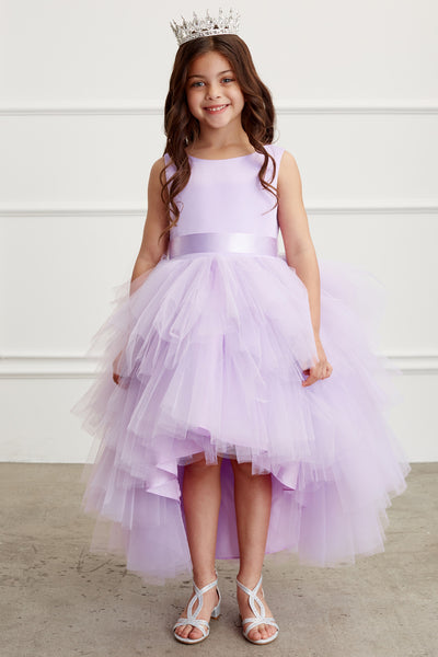 The Makayla Ruffled Tulle Girls Dress | Blush Kids