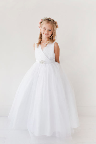 Beautiful Floor Length 1st Communion Tulle Dress