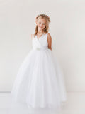 Beautiful Floor Length 1st Communion Tulle Dress