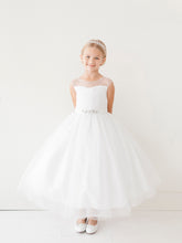 Beautiful Girls First Communion Dress With Illusion Neckline