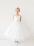 Beautiful Girls First Communion Dress With Illusion Neckline