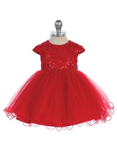 Charming Infant Baby Dress With Sequin Bodice And Tulle Skirt