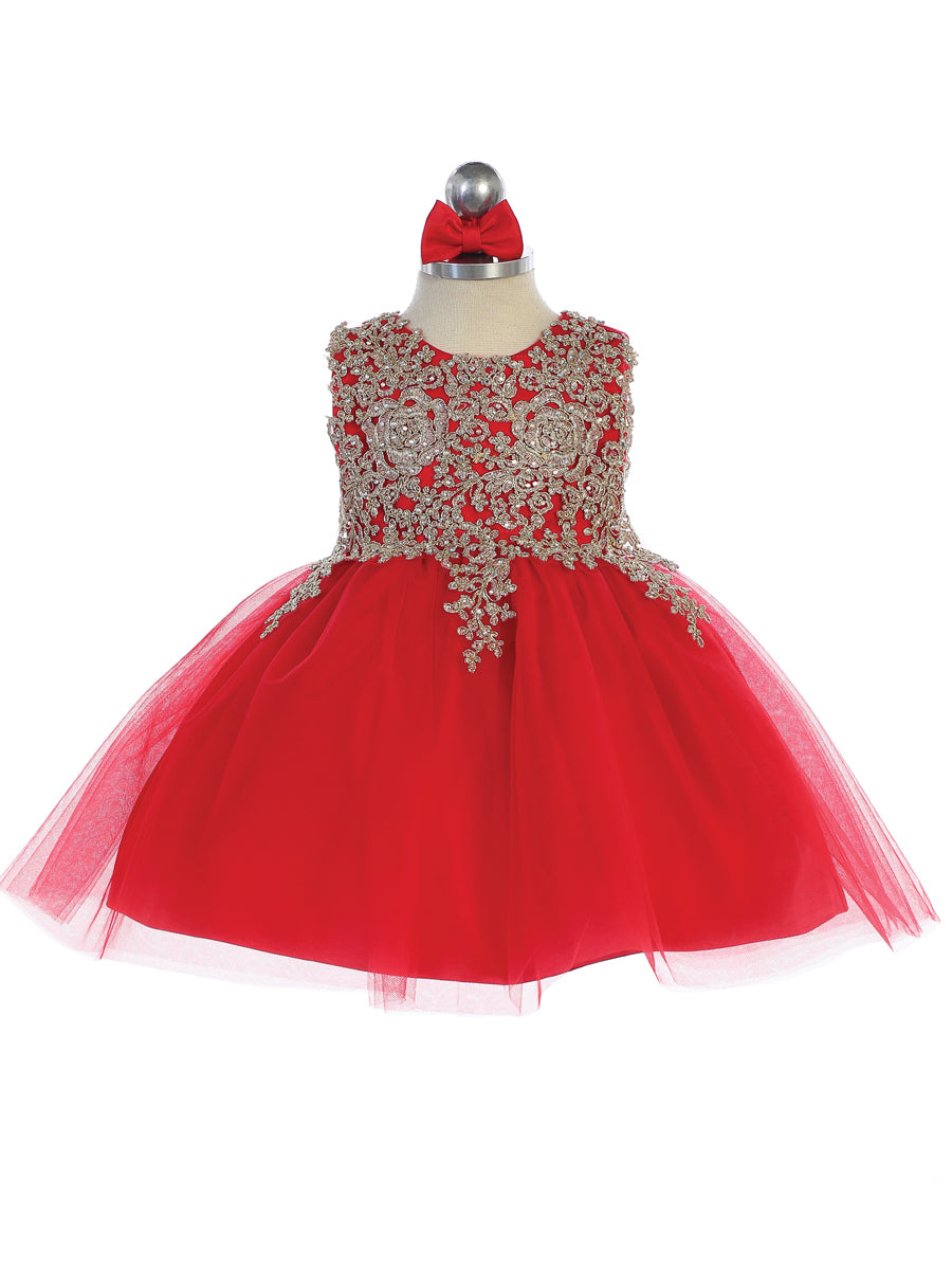 Baby Party Special Occasion Pageant Dress With Tulle Skirt