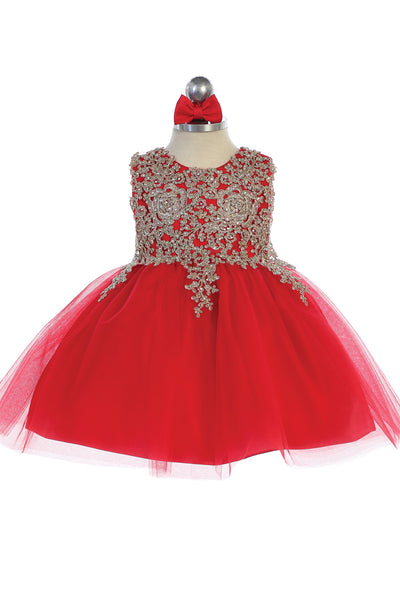 Baby Party Special Occasion Pageant Dress With Tulle Skirt