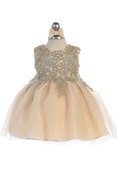 Baby Party Special Occasion Pageant Dress With Tulle Skirt