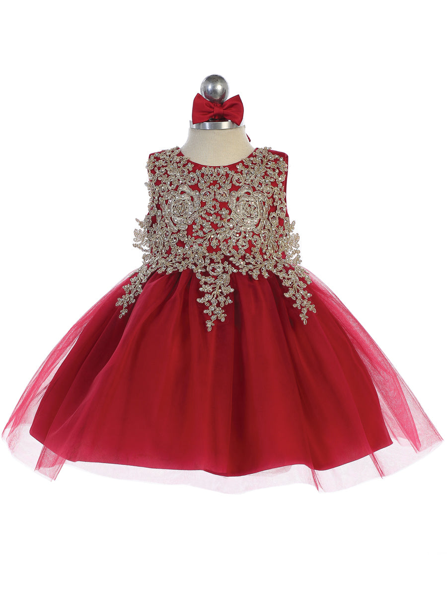 Baby Party Special Occasion Pageant Dress With Tulle Skirt