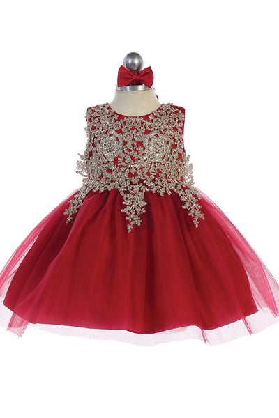 Baby Party Special Occasion Pageant Dress With Tulle Skirt