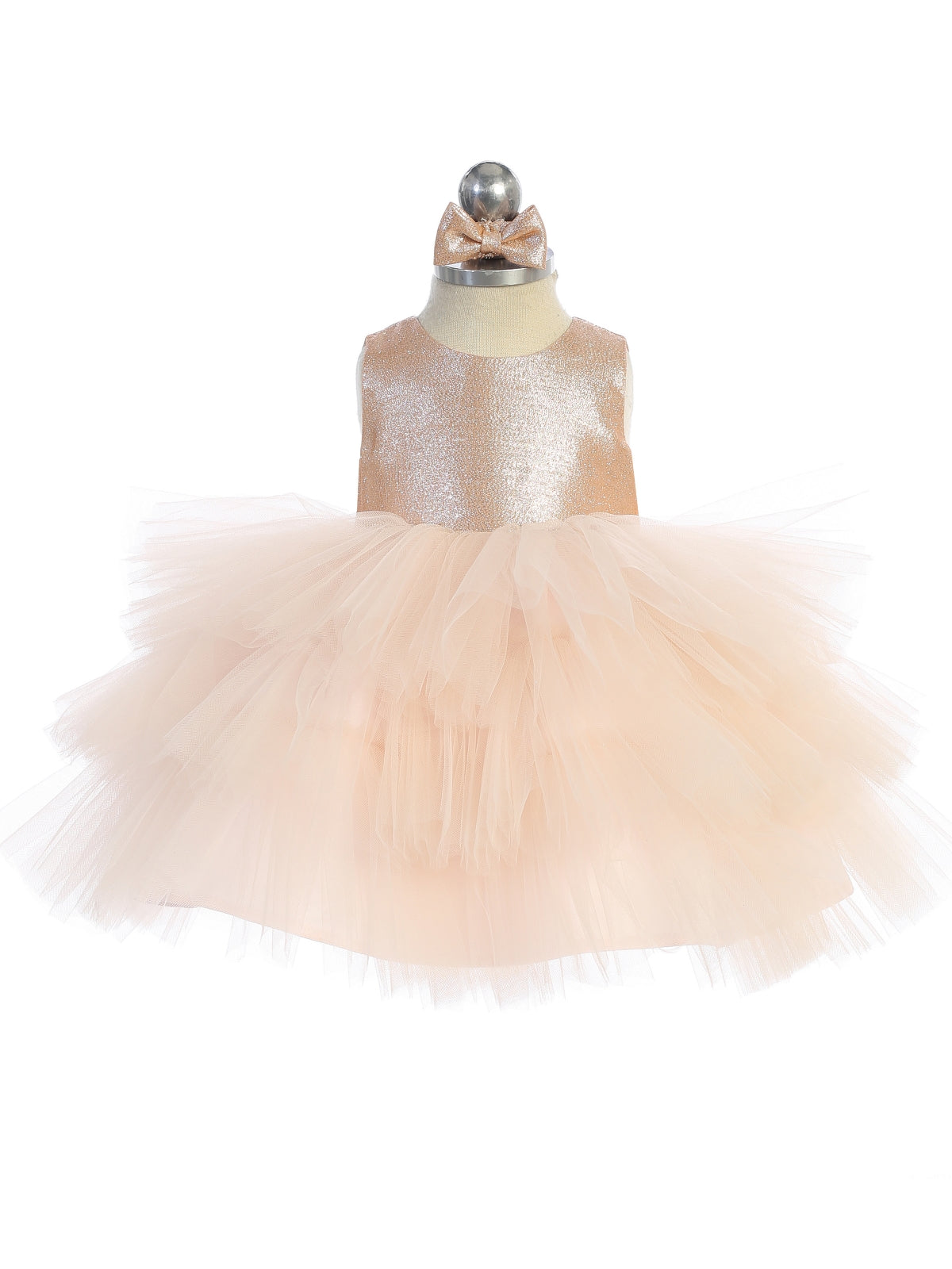 Beautiful Baby Party Dress With Glitter Bodice And Ruffle Skirt