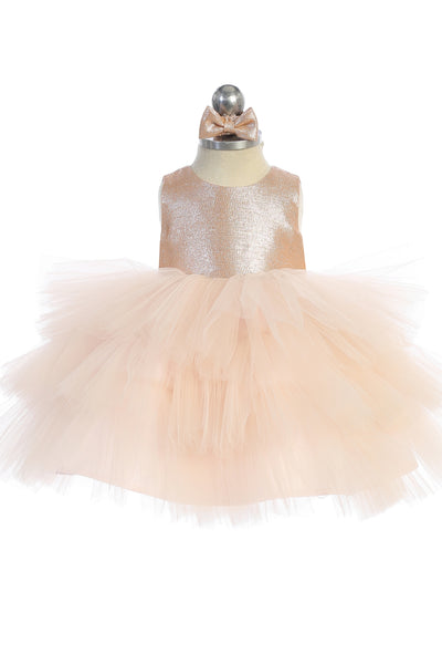 Beautiful Baby Party Dress With Glitter Bodice And Ruffle Skirt
