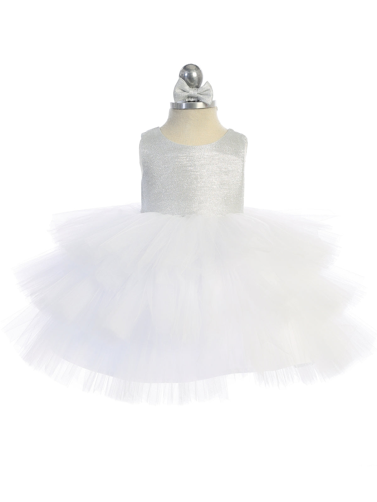 Beautiful Baby Party Dress With Glitter Bodice And Ruffle Skirt