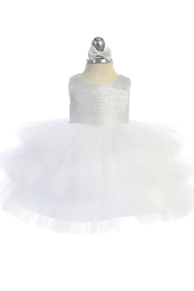 Beautiful Baby Party Dress With Glitter Bodice And Ruffle Skirt