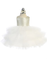Beautiful Baby Party Dress With Glitter Bodice And Ruffle Skirt