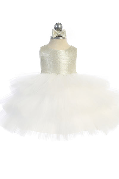 Beautiful Baby Party Dress With Glitter Bodice And Ruffle Skirt