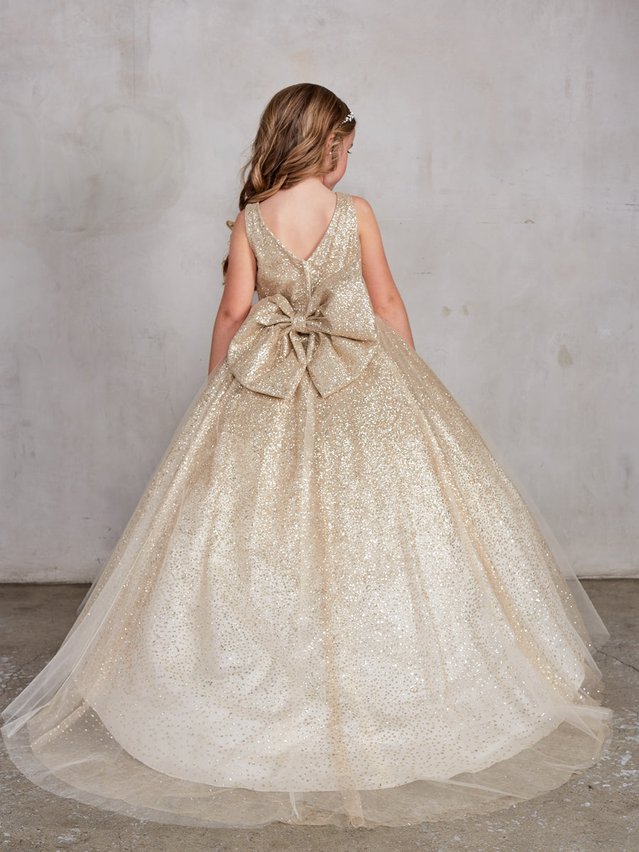 Stunning Girls Winner Glitter Pageant Dress With Train