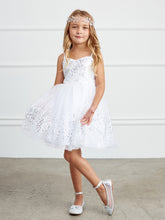 Girls Short Tulle Sequined Pageant Flower Girl Dress