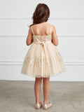 Girls Short Tulle Sequined Pageant Flower Girl Dress