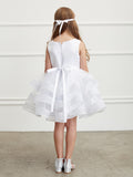 Adorably Cute Flower Girl Pageant Dress With Glitter Ruffled Skirt