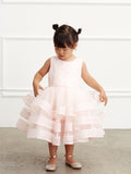 Adorably Cute Flower Girl Pageant Dress With Glitter Ruffled Skirt