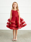 Adorably Cute Flower Girl Pageant Dress With Glitter Ruffled Skirt