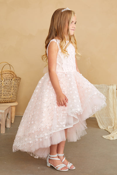 Elara Bloom Hi-Lo Girls Pageant Dress | Blush Kids