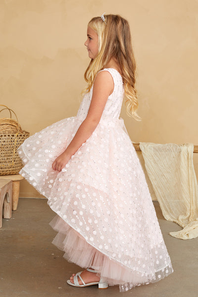Elara Bloom Hi-Lo Girls Pageant Dress | Blush Kids