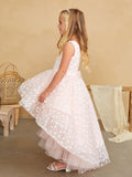 Elara Bloom Hi-Lo Girls Pageant Dress | Blush Kids